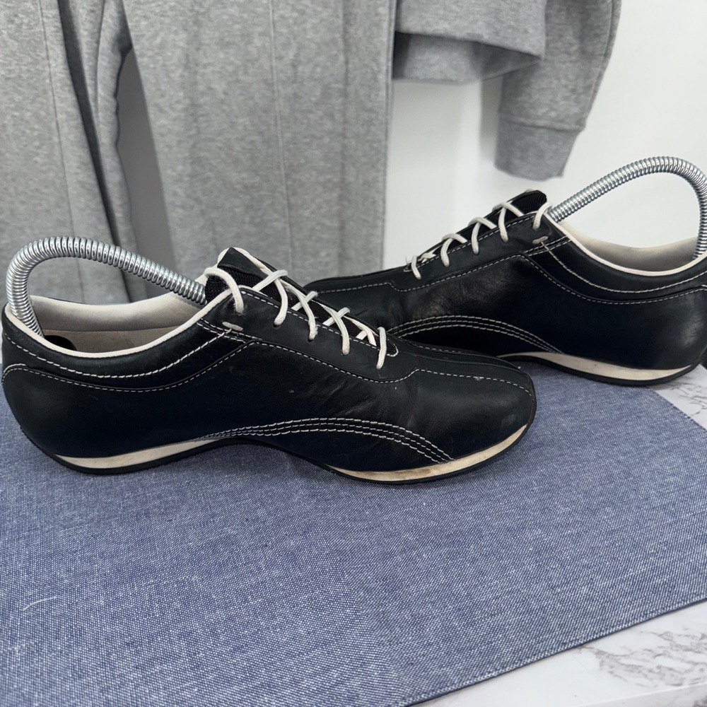 Timberland Anaheim Triathlon Lace Up Sneaker Black Leather Sz 8 Bowler Retro - Picture 6 of 7